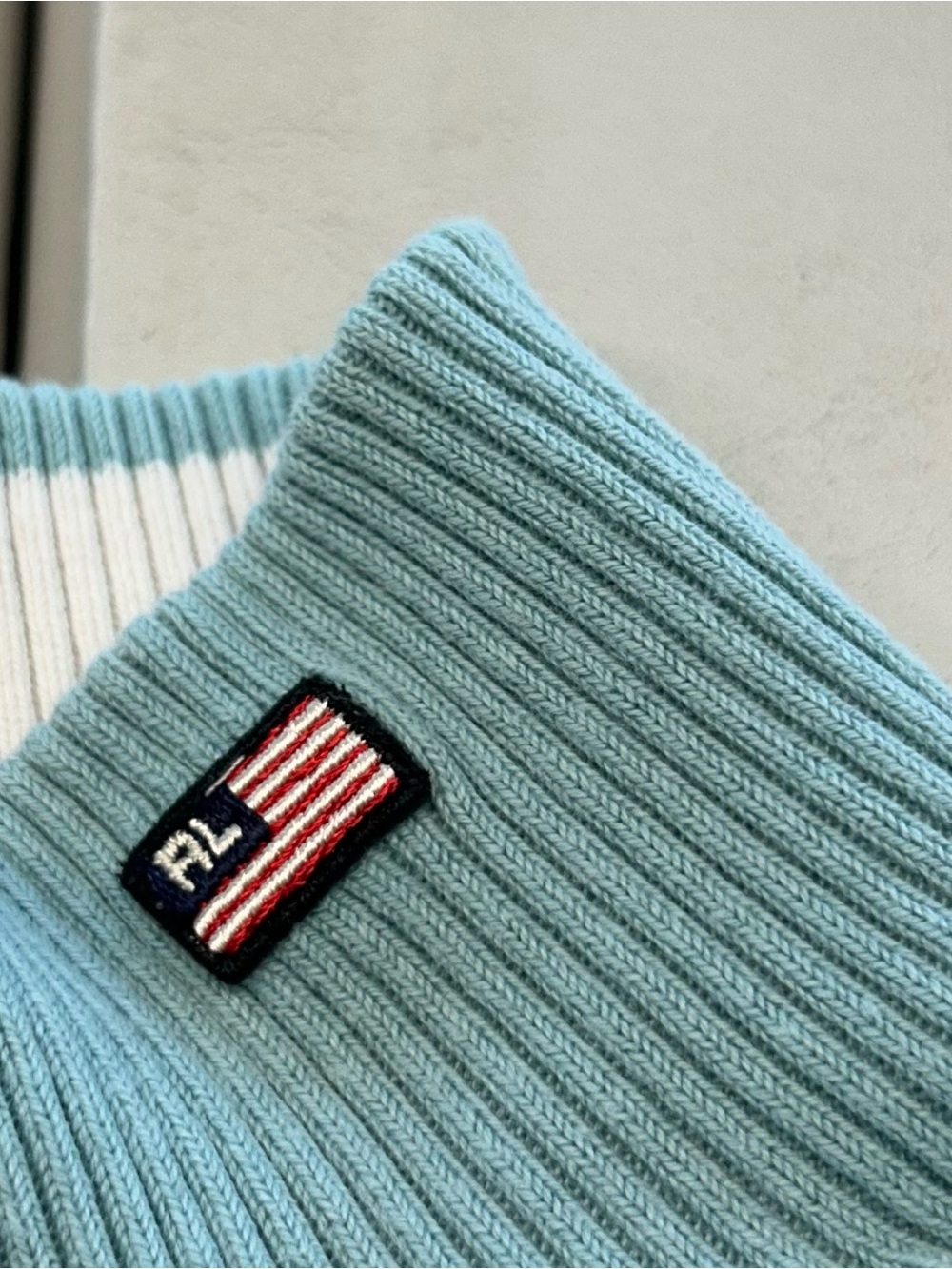 Half-Zip Ribbed Sweater - Light Blue - Picture 4 of 5